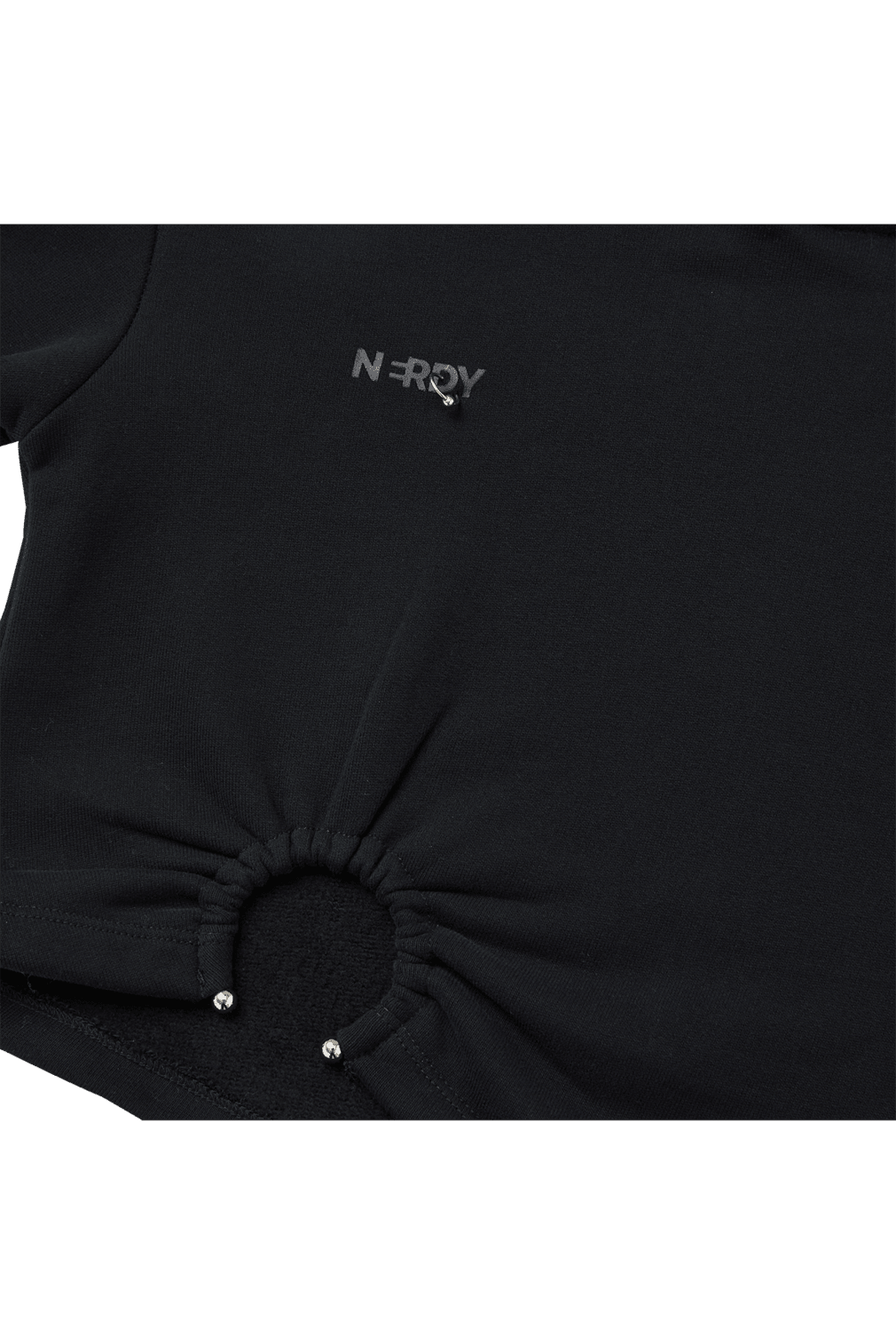 BLACK CROPPED HOODIE