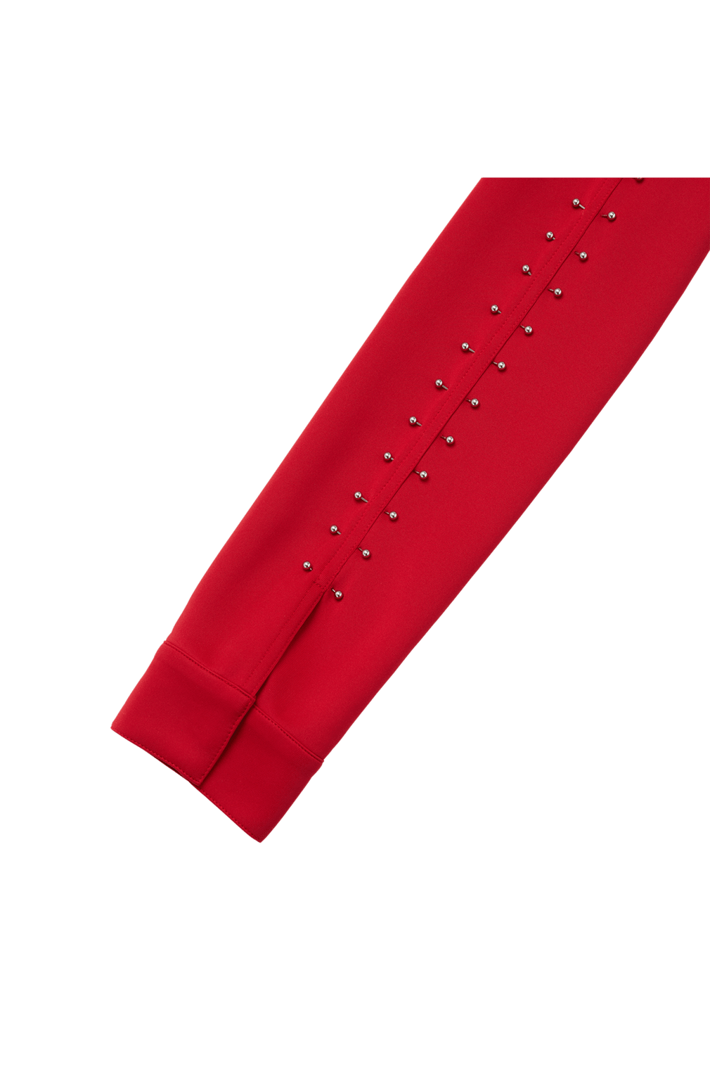 RED WRAP TIE ASYMMETRICAL TRACK JACKET - OHTNYC