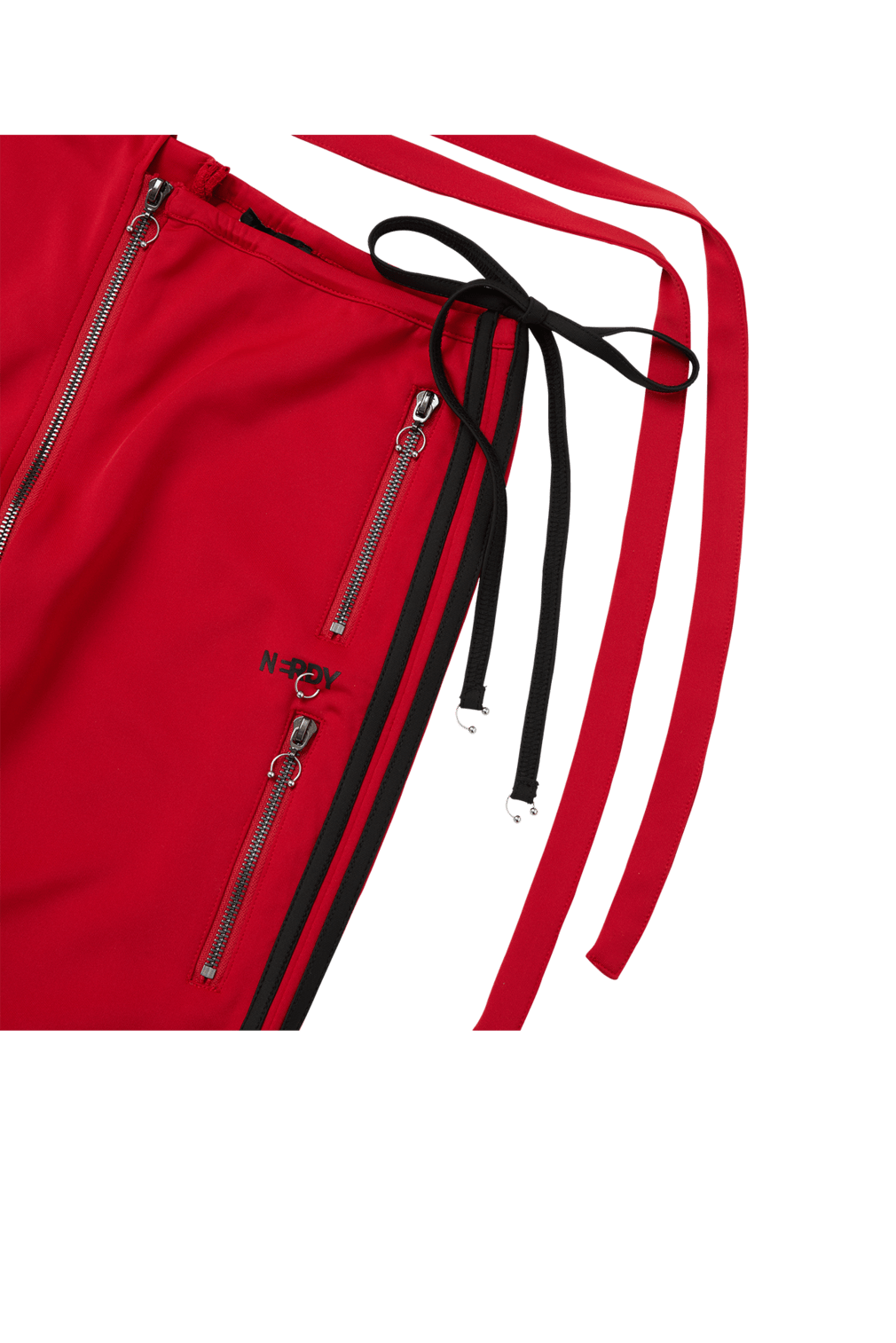 RED WRAP TIE TRACK PANTS - OHTNYC