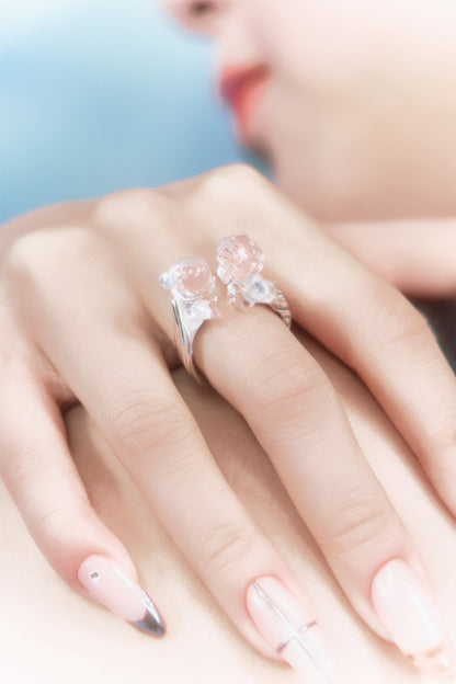 .999 SILVER ANGEL KISS RING - OHTNYC
