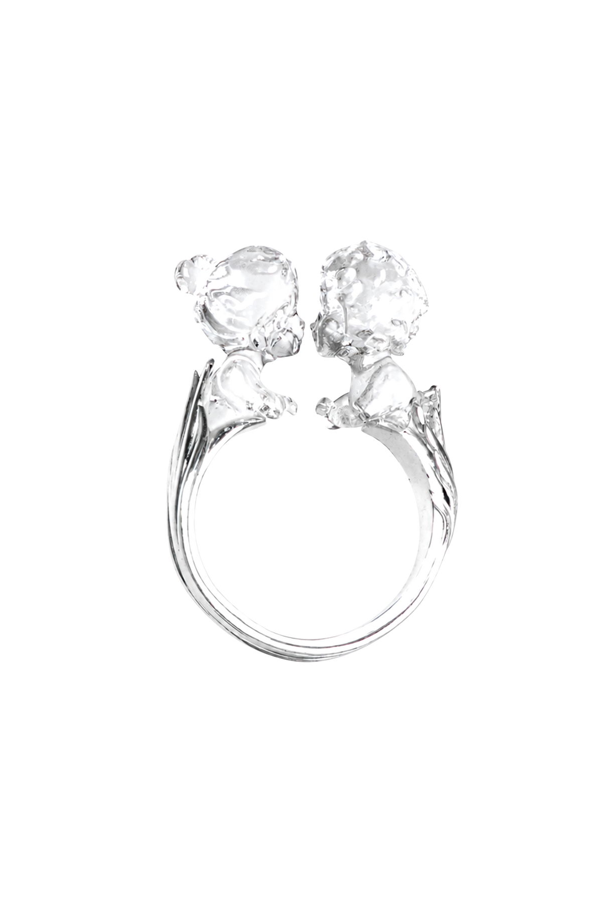 .999 SILVER ANGEL KISS RING