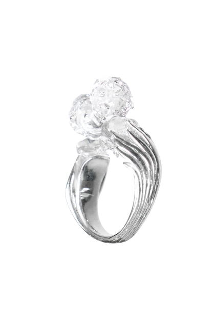 .999 SILVER ANGEL KISS RING