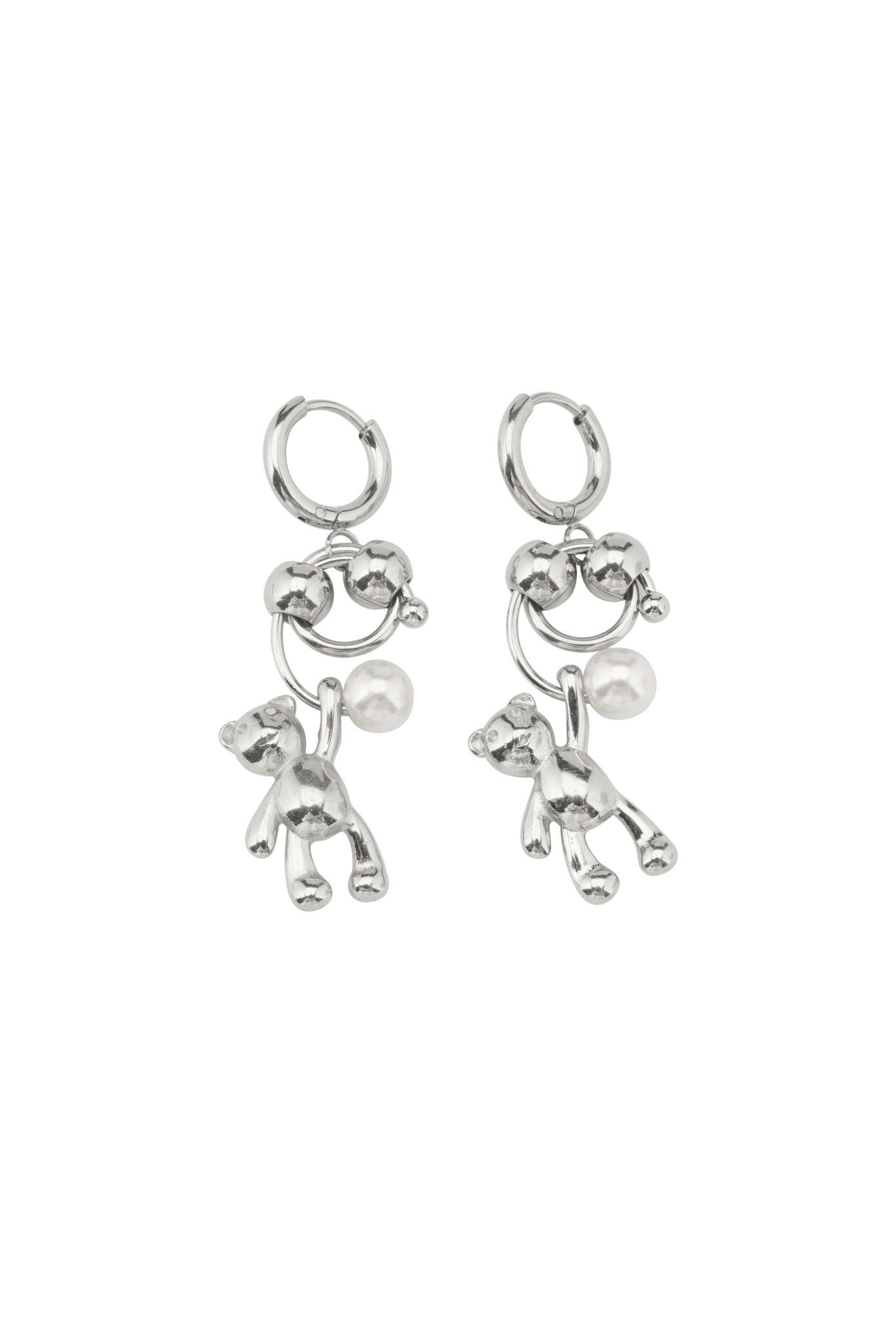 BEAR PEARL DROP EARRINGS - OHTNYC