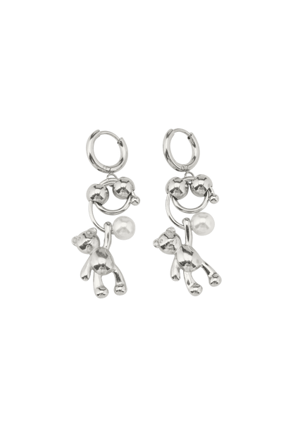 BEAR PEARL DROP EARRINGS - OHTNYC