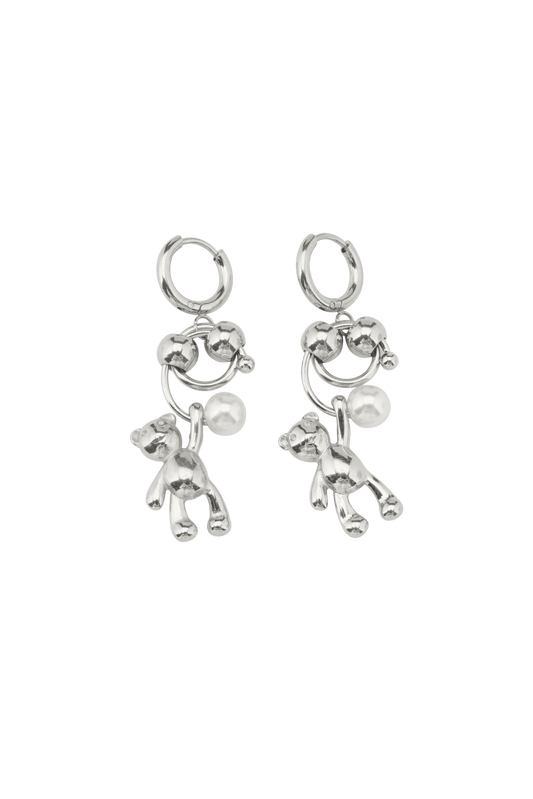 BEAR PEARL DROP EARRINGS - OHTNYC
