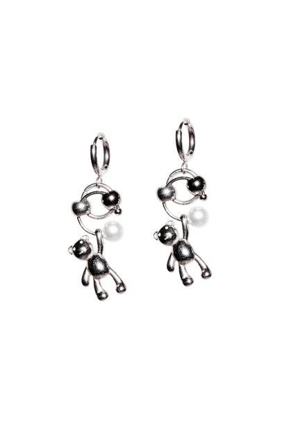 BEAR PEARL DROP EARRINGS - OHTNYC