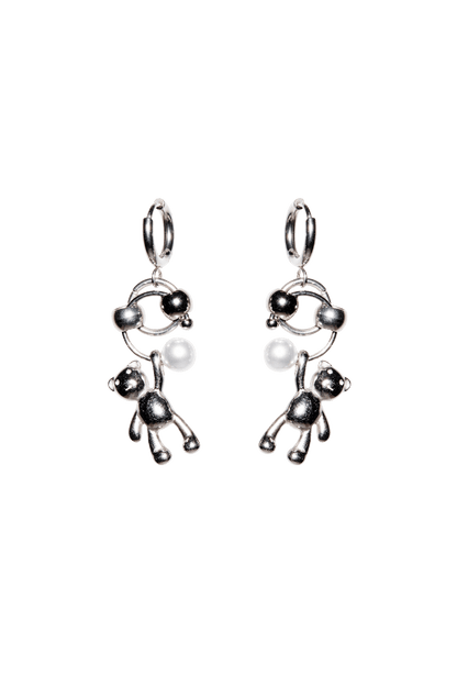 BEAR PEARL DROP EARRINGS - OHTNYC