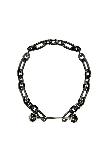 BLACK BOLD BARBELL PIERCING CHOKER - OHTNYC