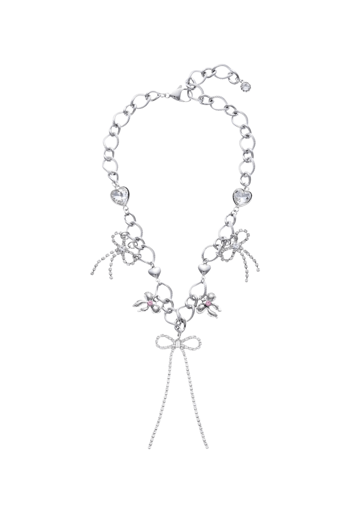 CRYSTAL RIBBON NECKLACE - OHTNYC