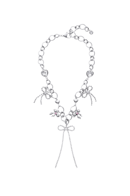 CRYSTAL RIBBON NECKLACE - OHTNYC