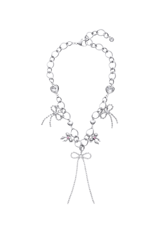 CRYSTAL RIBBON NECKLACE - OHTNYC