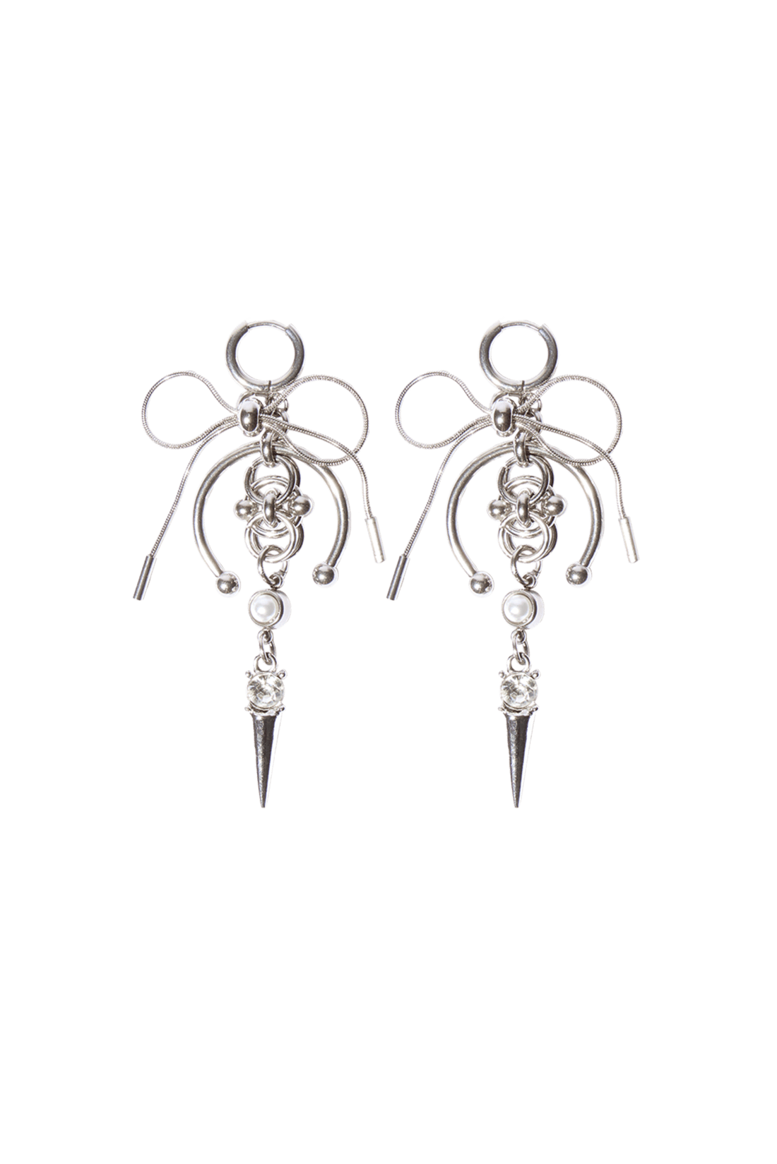 RIBBON SPIKE DROP EARRINGS