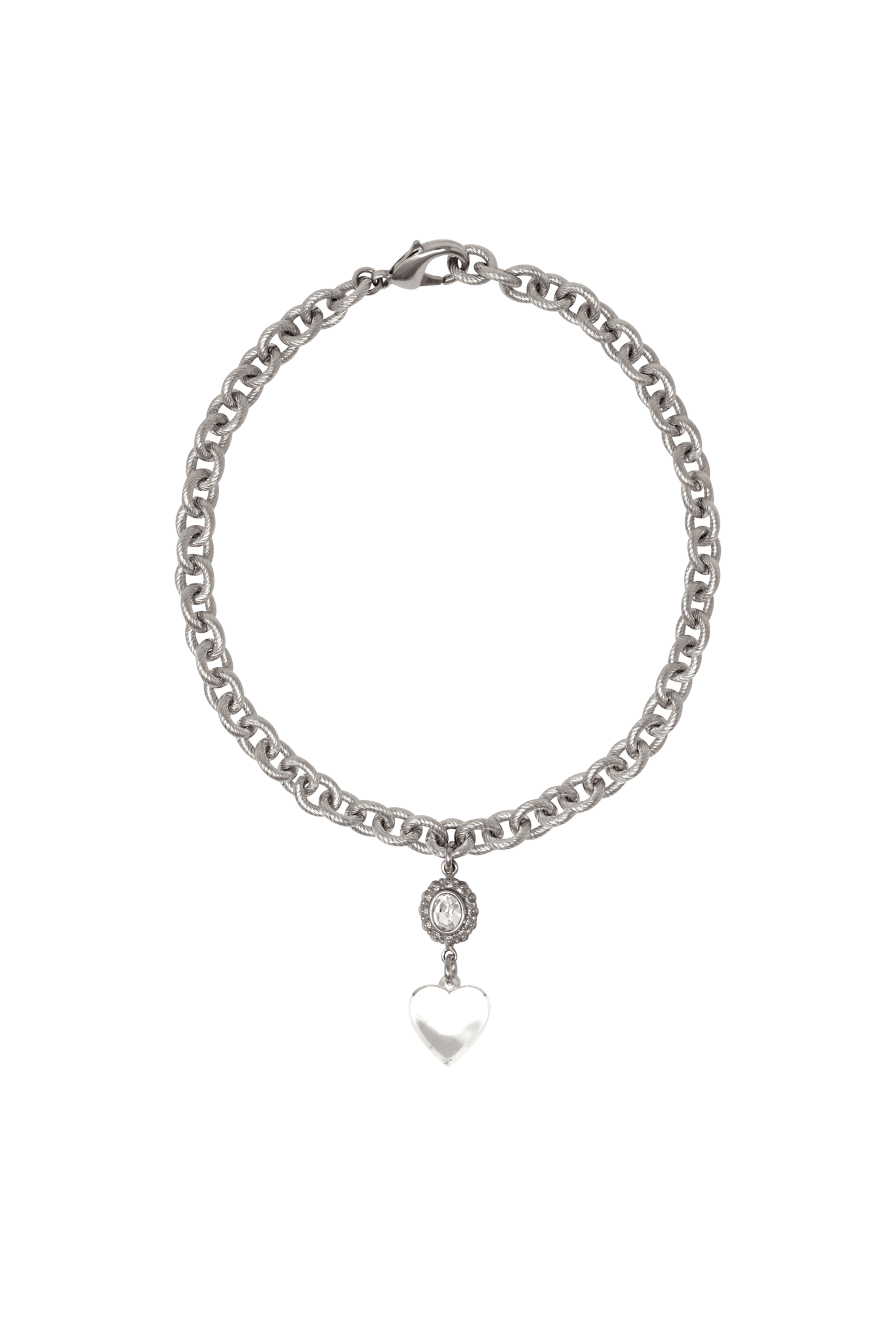 TRANSPARENT HEART CHARM NECKLACE - OHTNYC