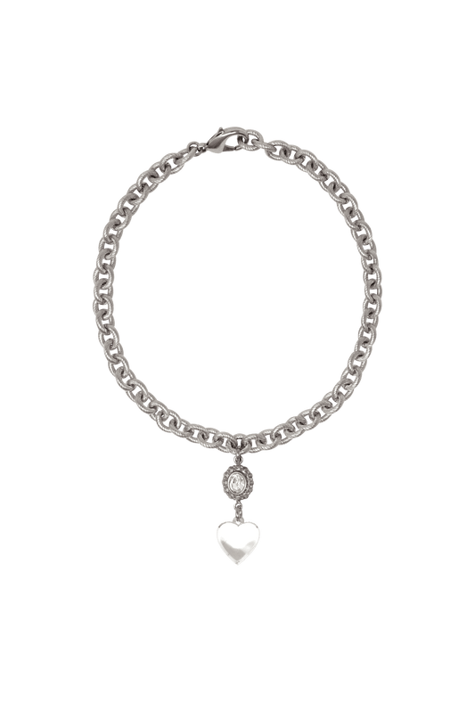 TRANSPARENT HEART CHARM NECKLACE - OHTNYC