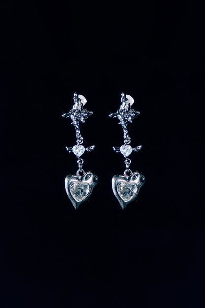 WING HEART DROP EARRINGS - OHTNYC