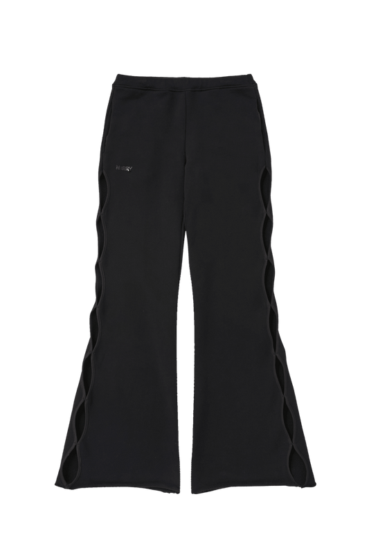 BLACK FLARED LOUNGE PANTS - OHTNYC