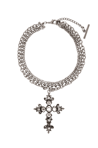 CRYSTAL CROSS NECKLACE – OHTNYC CRYSTAL CROSS NECKLACE – OHTNYC