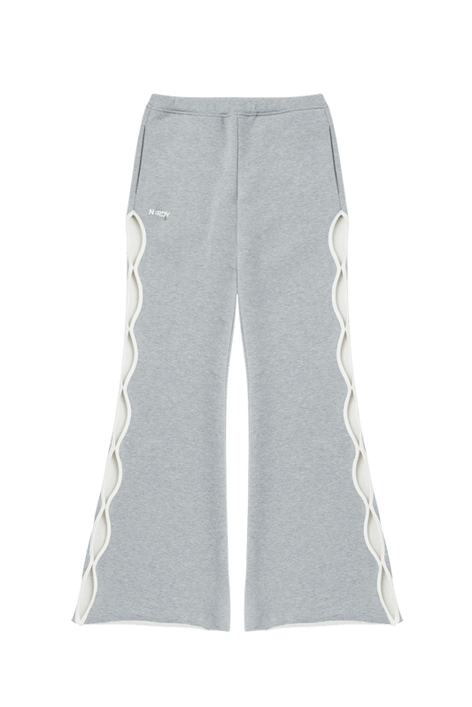 GRAY FLARED LOUNGE PANTS - OHTNYC