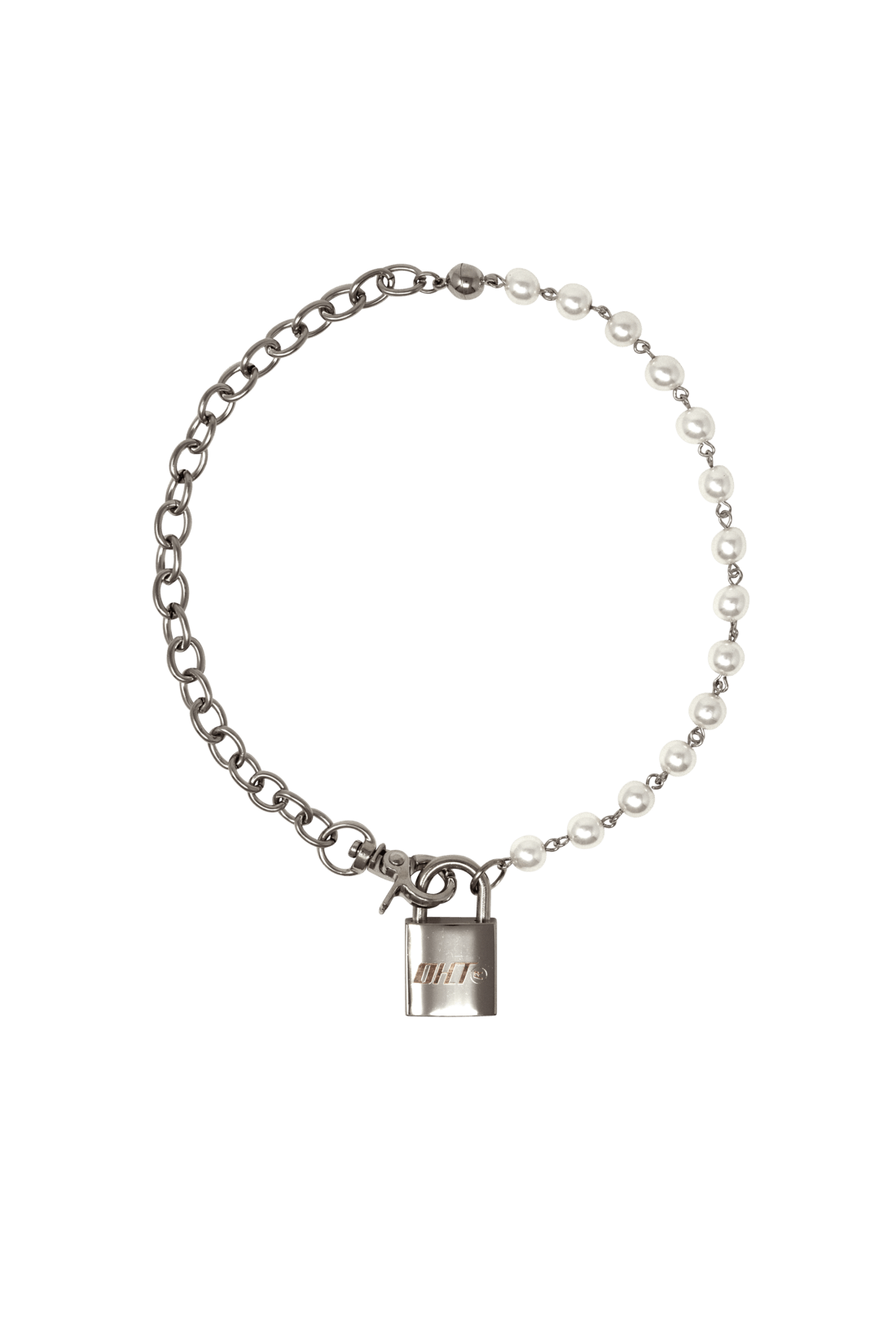 PADLOCK MIXED CHAIN NECKLACE