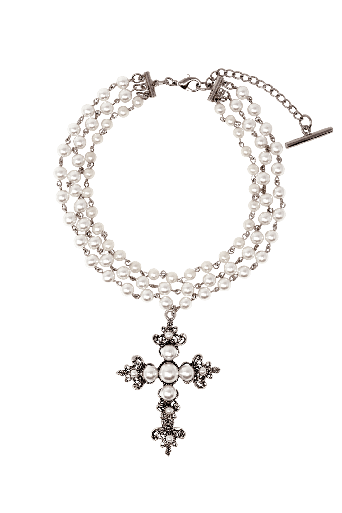 PEARL CROSS NECKLACE