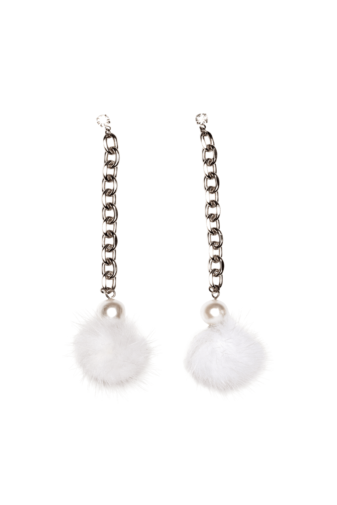 PEARL POM EARRINGS