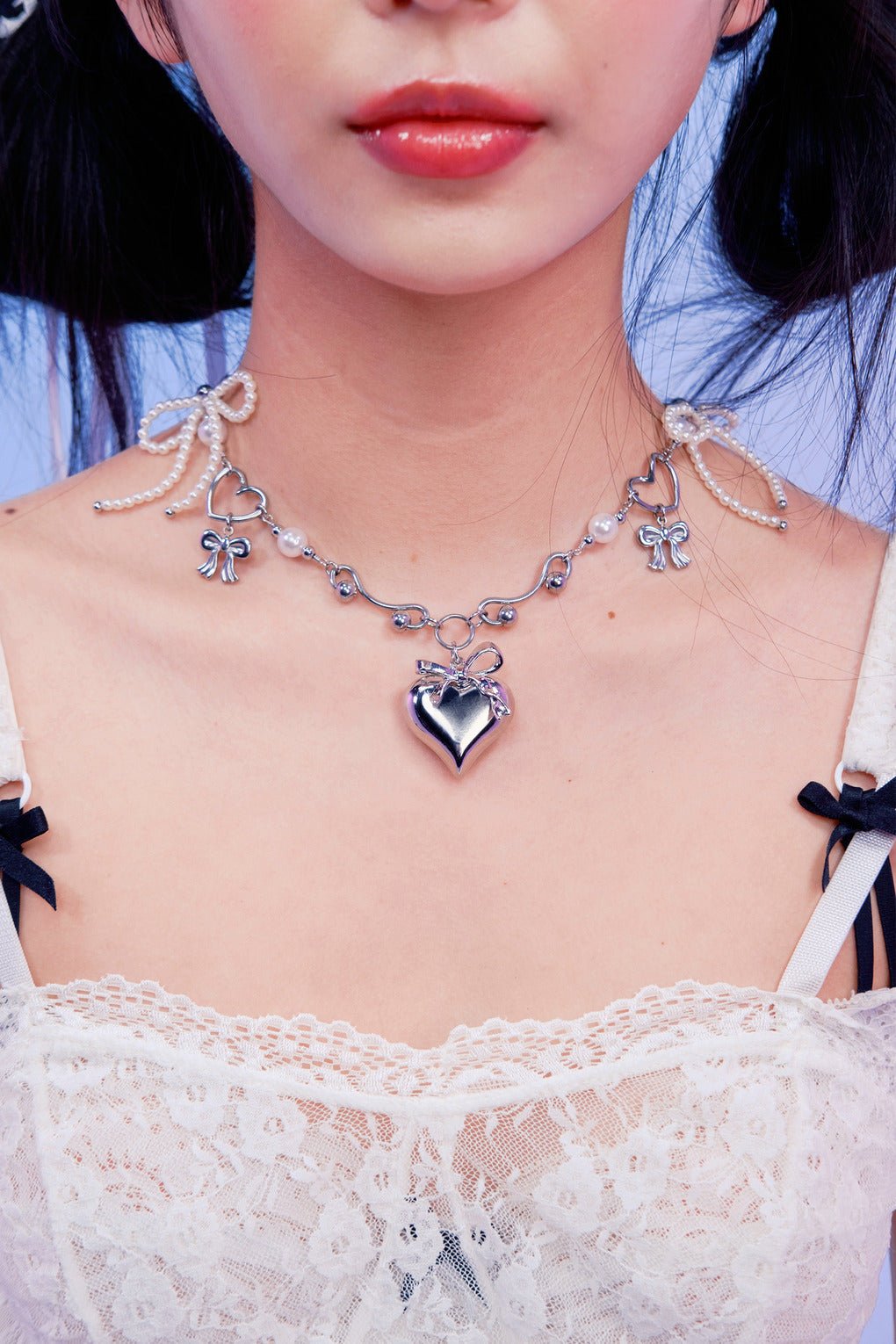 [PRE-ORDER] 88RISING x OHT HEART RIBBON NECKLACE - OHTNYC