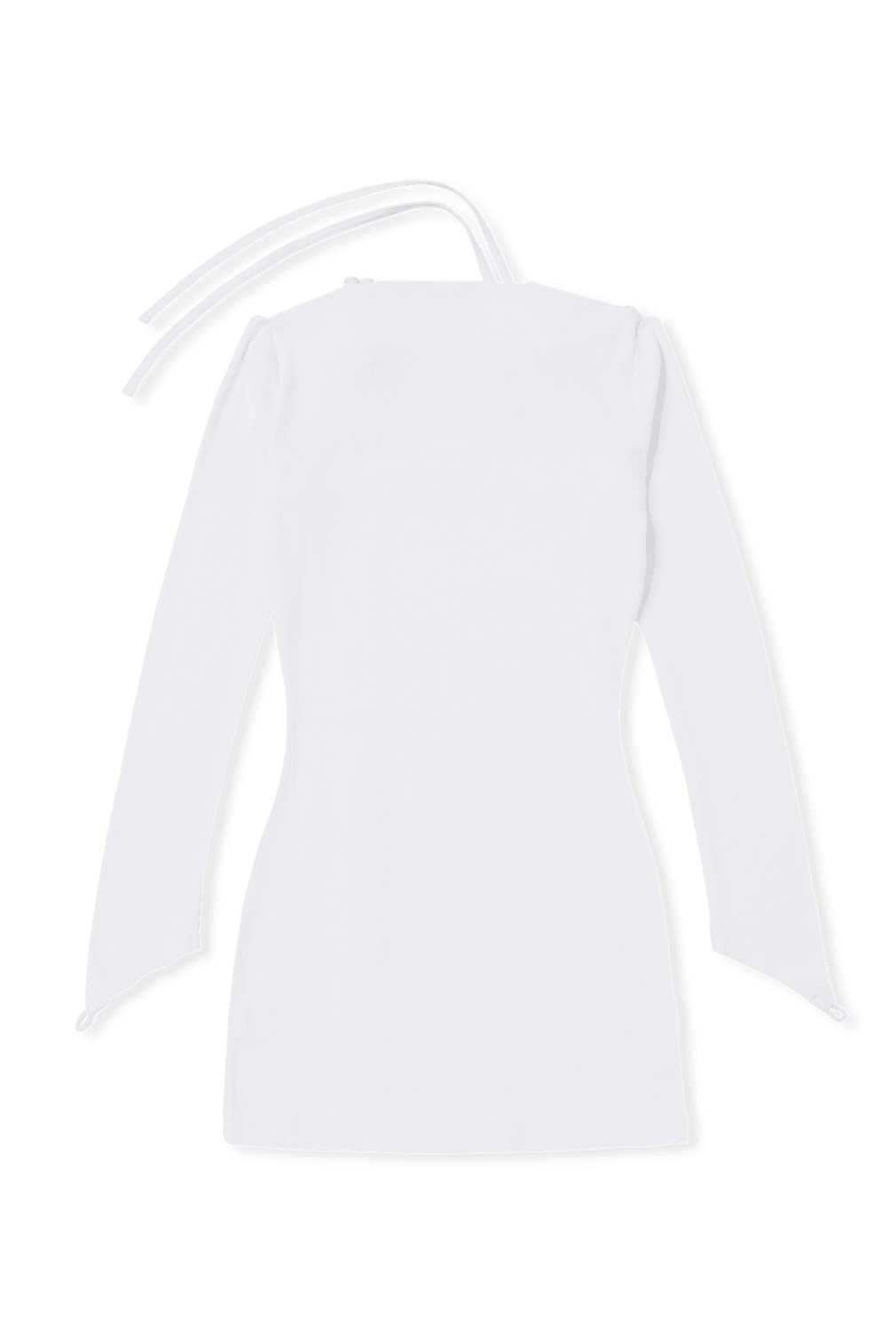 WHITE C-BARBELL STRAPPY MINI DRESS - OHTNYC